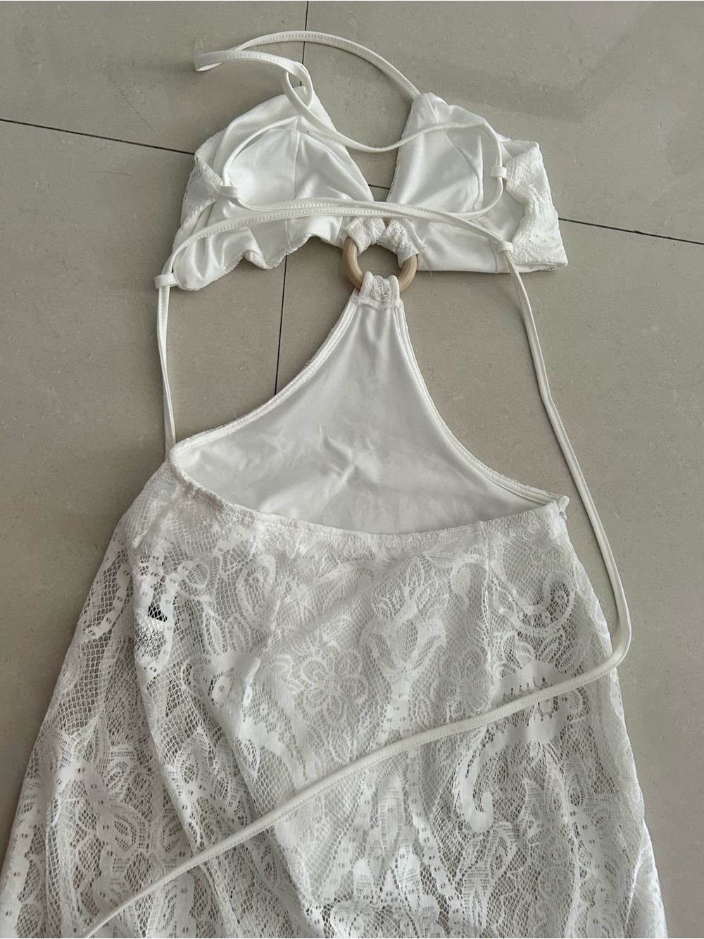 White Lace Cutout Fringe Midi Dress New without tags - Picture 9 of 9